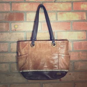 The SAK Brown Leather Tote Bag Purse